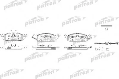 Комплект тормозных колодок, дисковый тормоз PATRON купить