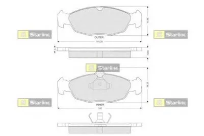 Комплект тормозных колодок, дисковый тормоз