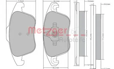 Комплект тормозных колодок, дисковый тормоз METZGER купить