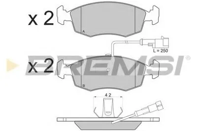 Комплект тормозных колодок, дисковый тормоз BREMSI купить