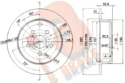 Тормозной диск R BRAKE купить