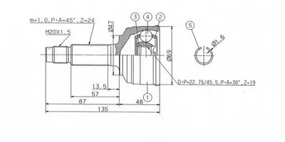 Шарнирный комплект, приводной вал ASHUKI купить