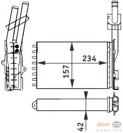 Теплообменник, отопление салона BEHR HELLA SERVICE HELLA купить
