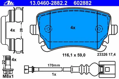 Комплект тормозных колодок, дисковый тормоз ATE купить