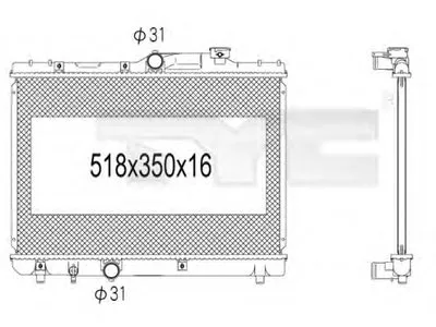 Радиатор, охлаждение двигателя TYC купить