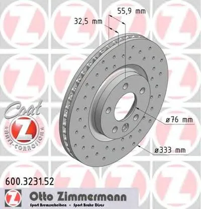 Тормозной диск SPORT BRAKE DISC COAT Z ZIMMERMANN купить