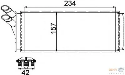 Теплообменник, отопление салона BEHR HELLA SERVICE купить