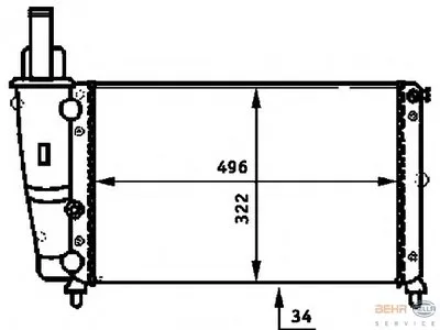 Радиатор, охлаждение двигателя BEHR HELLA SERVICE купить