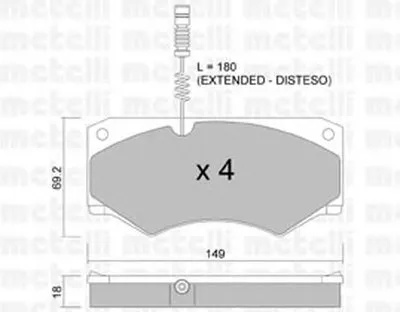 Комплект тормозных колодок, дисковый тормоз METELLI купить