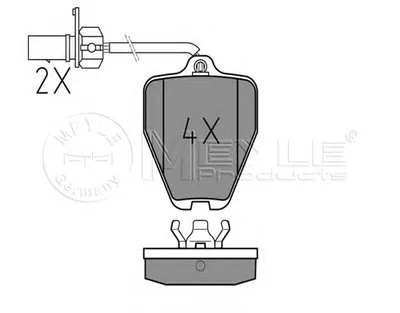 Комплект тормозных колодок, дисковый тормоз MEYLE купить