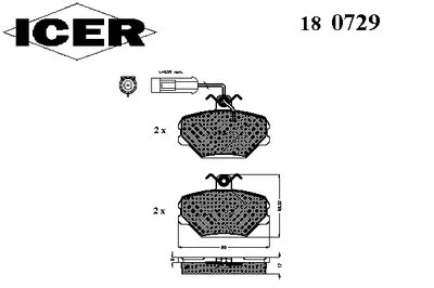 Комплект тормозных колодок, дисковый тормоз ICER купить
