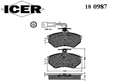 Комплект тормозных колодок, дисковый тормоз ICER купить