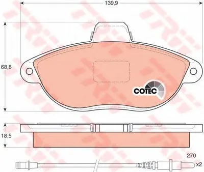 Комплект тормозных колодок, дисковый тормоз COTEC TRW купить