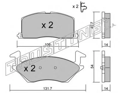 Комплект тормозных колодок, дисковый тормоз TRUSTING купить