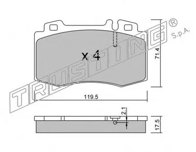 Комплект тормозных колодок, дисковый тормоз TRUSTING купить
