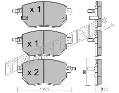 Комплект тормозных колодок, дисковый тормоз TRUSTING купить