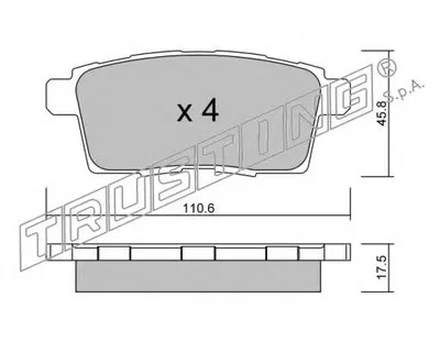 Комплект тормозных колодок, дисковый тормоз TRUSTING купить