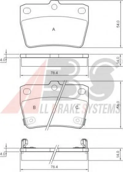Комплект тормозных колодок, дисковый тормоз A.B.S. купить