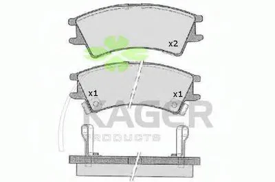 Комплект тормозных колодок, дисковый тормоз KAGER купить