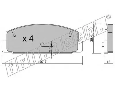 Комплект тормозных колодок, дисковый тормоз fri.tech. купить