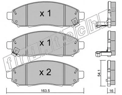 Комплект тормозных колодок, дисковый тормоз fri.tech. купить