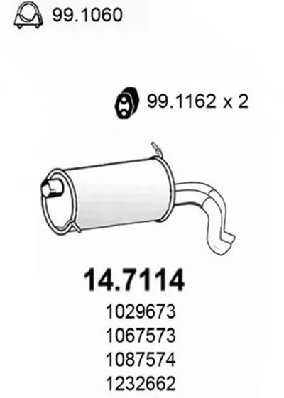 Глушитель выхлопных газов конечный ASSO купить