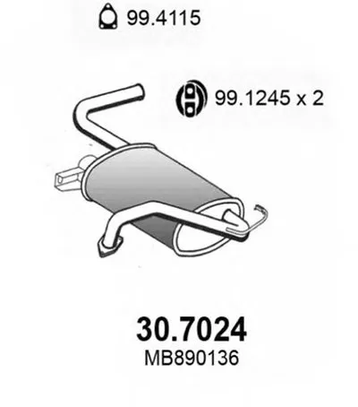 Глушитель выхлопных газов конечный ASSO купить