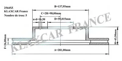 Тормозной диск KLAXCAR FRANCE купить