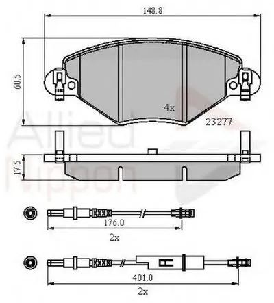 Комплект тормозных колодок, дисковый тормоз ANL Braking COMLINE купить