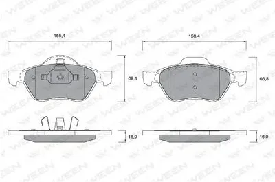 Комплект тормозных колодок, дисковый тормоз WEEN купить