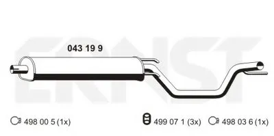 Средний глушитель выхлопных газов ERNST купить