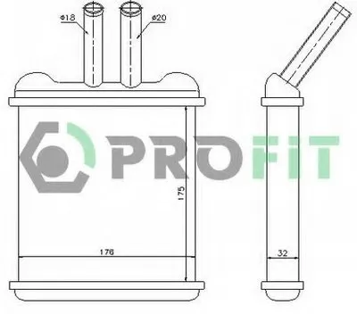 Теплообменник, отопление салона PROFIT купить