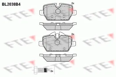 Комплект тормозных колодок, дисковый тормоз FTE купить