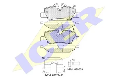 Комплект тормозных колодок, дисковый тормоз ICER купить