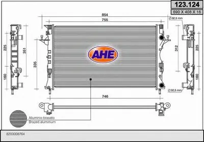 Радиатор, охлаждение двигателя AHE купить