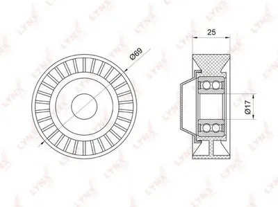 Натяжной ролик, поликлиновой  ремень LYNXauto купить
