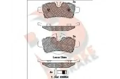 Комплект тормозных колодок, дисковый тормоз R BRAKE купить