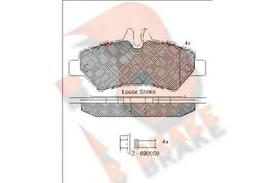 Комплект тормозных колодок, дисковый тормоз R BRAKE купить