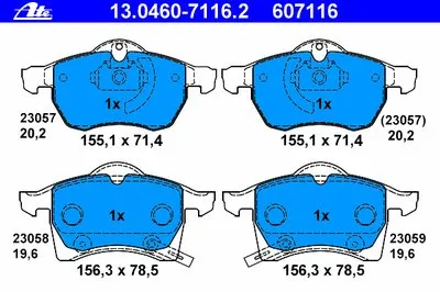 Комплект тормозных колодок, дисковый тормоз ATE купить