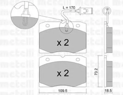 Комплект тормозных колодок, дисковый тормоз METELLI купить