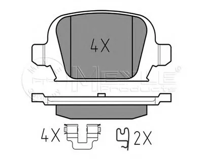 Комплект тормозных колодок, дисковый тормоз MEYLE купить