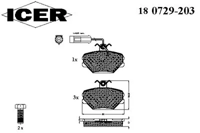 Комплект тормозных колодок, дисковый тормоз ICER купить
