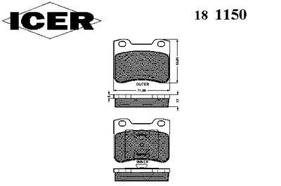 Комплект тормозных колодок, дисковый тормоз ICER купить
