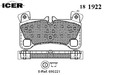 Комплект тормозных колодок, дисковый тормоз ICER купить