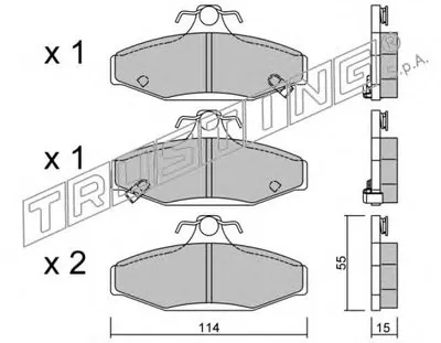 Комплект тормозных колодок, дисковый тормоз TRUSTING купить