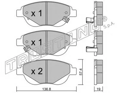 Комплект тормозных колодок, дисковый тормоз TRUSTING купить