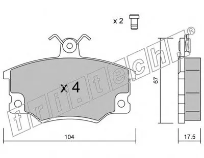 Комплект тормозных колодок, дисковый тормоз fri.tech. купить