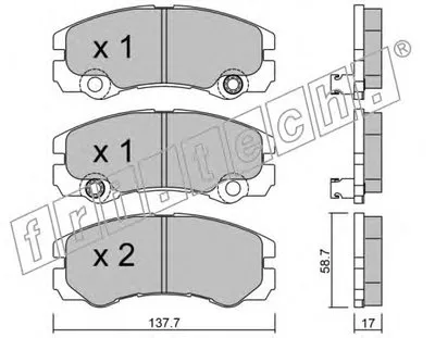 Комплект тормозных колодок, дисковый тормоз fri.tech. купить