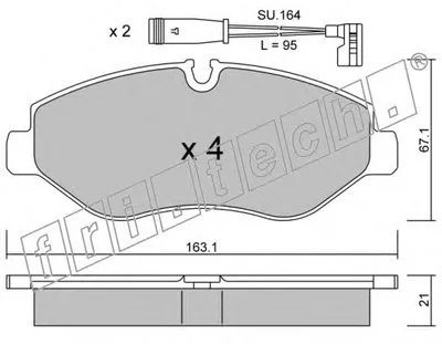 Комплект тормозных колодок, дисковый тормоз fri.tech. купить