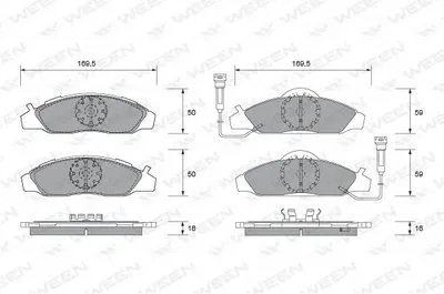 Комплект тормозных колодок, дисковый тормоз WEEN купить